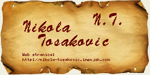 Nikola Tošaković vizit kartica